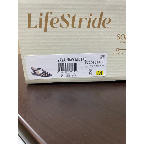 LifeStride Yaya Navy Mic Fab Size 8 Sandals - Picture 8 of 8